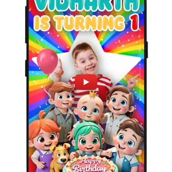 Little Melon Birthday Invitation video design preview